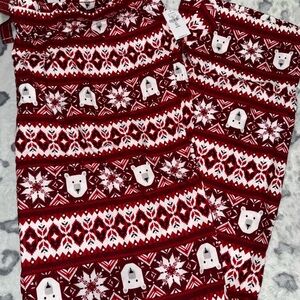 Old Navy Red and White Flannel Patterned Pajama Pants
